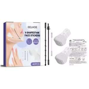 برچسب لیفت نامرئی صورت ایلهو مدل V-SHAPEDTHIN بسته ۴۰ عددی به همراه 3 کش