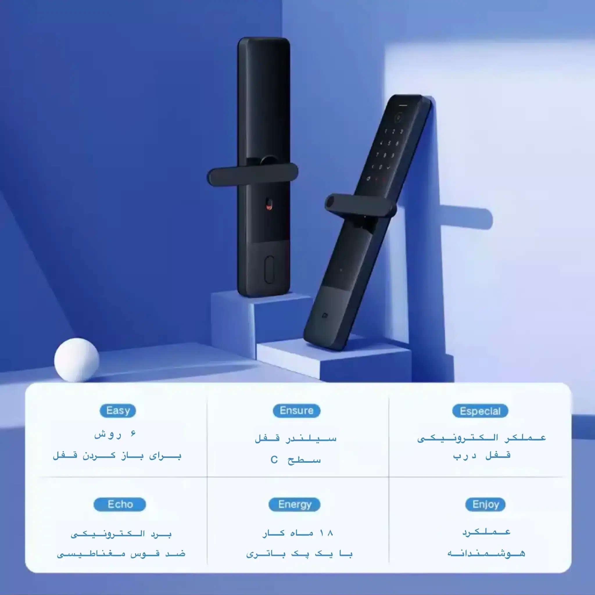 دستگیره هوشمند mijia شیائومی مدل Mi Smart Door Lock E - تصویر 7