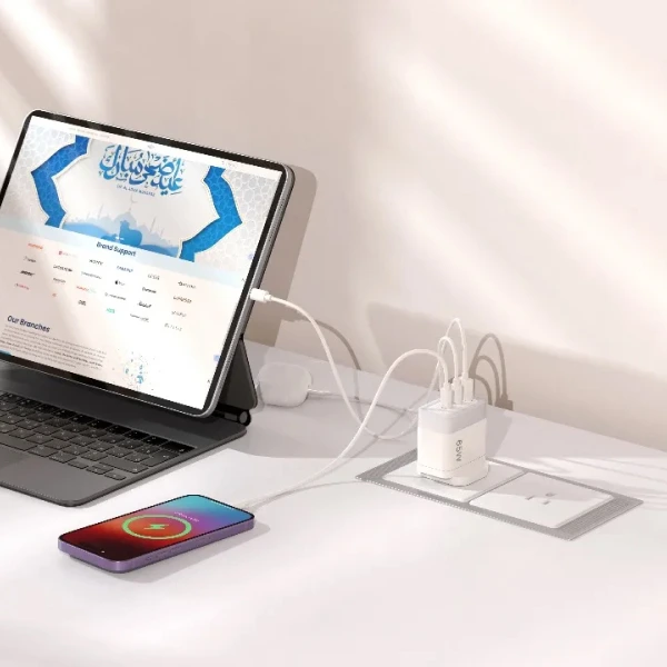 آداپتور ۶۵ وات پاورولوژی UK مدل Powerology Lunex Series Fast Charging Adapter PD 65W - تصویر 4