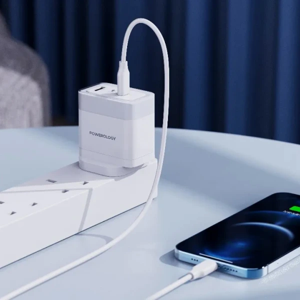 آداپتور ۶۵ وات پاورولوژی UK مدل Powerology Lunex Series Fast Charging Adapter PD 65W - تصویر 5