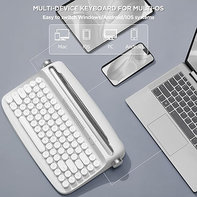 کیبورد بلوتوثی اکتو مدل B303 طرح ماشین تایپ - تصویر 3