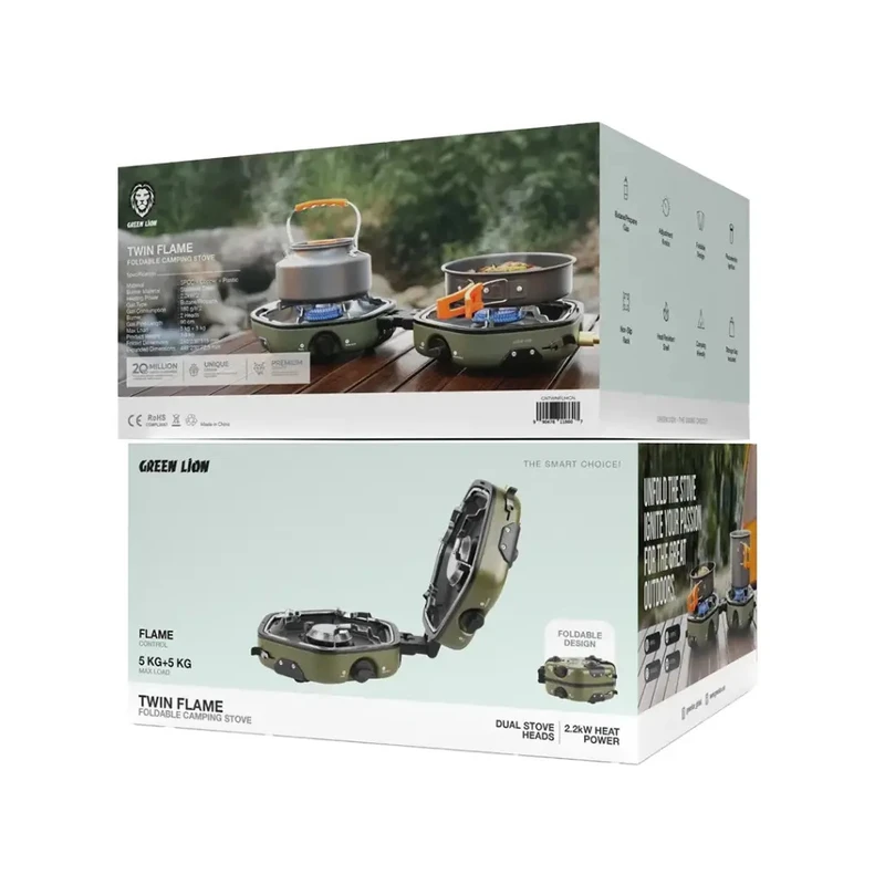 اجاق گاز کمپینگ ۲ در ۱ شش ضلعی گرین لاین مدل GNTWNFLMGN - تصویر 2