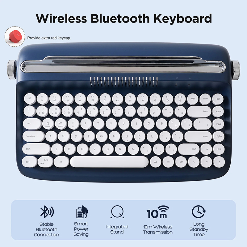 کیبورد بلوتوثی اکتو مدل B303 طرح ماشین تایپ - تصویر 5