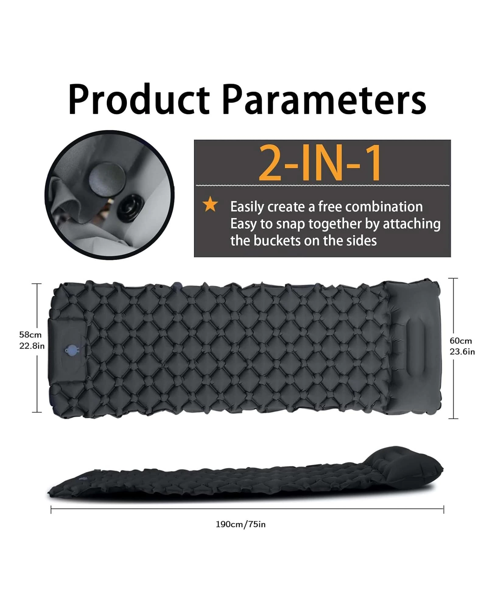 تشک بادی گرین لاین مدل GMT-180 مناسب 1 نفر - تصویر 8