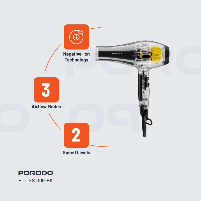 سشوار حرفه ای 2000 وات پرودو مدل LFST106 - تصویر 4