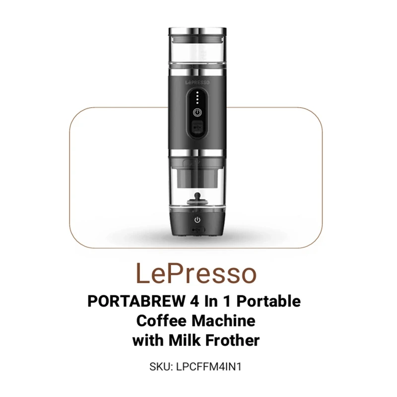 اسپرسوساز سفری لپرسو مدل پرتابل با کف ساز سری PORTABREW LPCFFM4IN1BK - تصویر 6