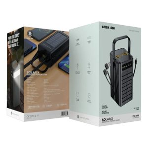 پاوربانک گرین لاین مدل GL-PX50 ظرفیت 60000 میلی‌آمپر ساعت به همراه پنل خورشیدی