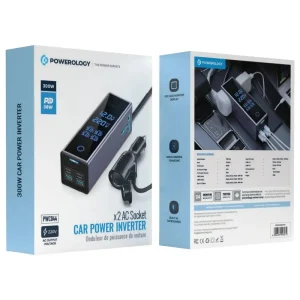 اینورتر مبدل برق خودرو پاورولوژی مدل PWCUQC044 توان 300 وات