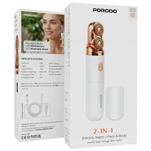 ماشین اصلاح صورت و بدن پرودو مدل Porodo 2-In-1 Electric Face & Body Razor