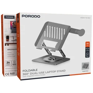 استند لپ تاپ و موبایل پرودو مدل Foldable 360° 