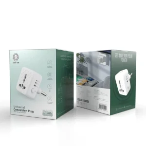 مبدل برق تایمردار و محافظ برق Green Lion Universal Conversion Plug